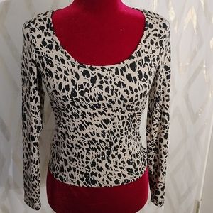 GAZE BLOUSE XS, Leopard Print, stretch